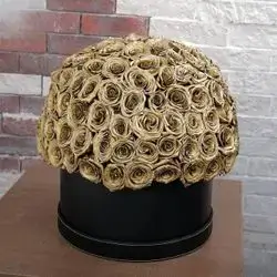 A Box Of Natural Golden Roses