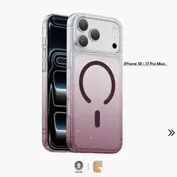 Green Lion Glitter MagSafe Clear Case for iPhone 18/17 Pro Max Ultra-Slim PC & Anti-Yellowing Build - Burgundy