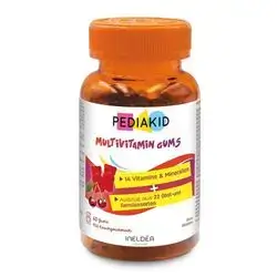 multivitamins gummies 14 vitamins & minerals extract of 22 fruits & vegetables 60 gummies - pediakid