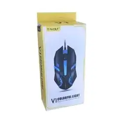 T-Wolf V1 Colourful Light Bussines Office Wired Mouse