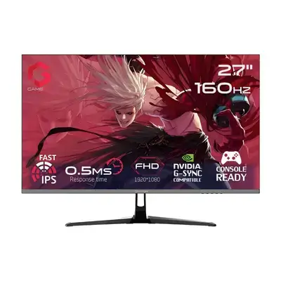 شاشة GAMEON GOES27FHD160IPS من سلسلة Essential، مقاس 27 بوصة، بدقة FHD، ومعدل تحديث 160 هرتز، وزمن استجابة MPRT 0.5 مللي ثانية، ومنفذ HDMI 2.1