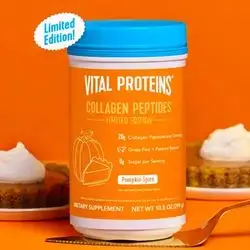 Vital Proteins Collagen Peptides, Powder (Pumpkin Spice), lSupports Hair, Skin, Nails, Bones, Joints, hair growth, collagen peptides, collagen powder, vital protein, vital collagen, 299 gram, limited edition