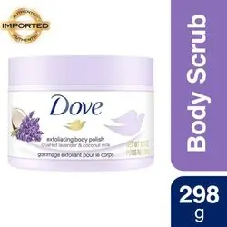 Dove, Exfoliating Body Polish, Crushed Lavender & Coconut Milk//دوف، مقشر للجسم، بخلاصة اللافندر المطحون وحليب جوز الهند
