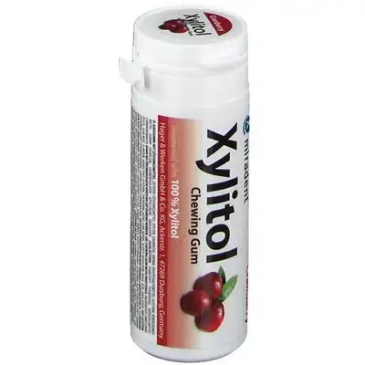 miradent xylitol chewing gum cranberry flavor (30 gums)