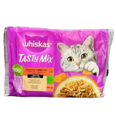 Whiskas Tasty Mix Country Collection Wet Cat Food in Gravy 4x85g