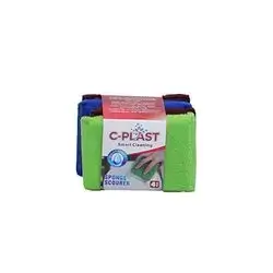 C-Plast Dishwashing Sponge Scourer 4 Pcs