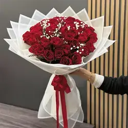 Bouquet Of Red Roses 50 Flowers