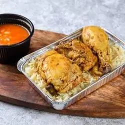 Chicken On Rice With Broth