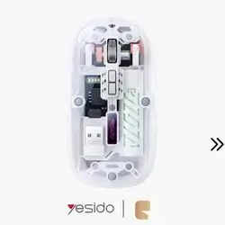 Yesido KB29 Transparent Dual-Mode Wireless Mouse Bluetooth & 2.4GHz Wireless Multi-Device - White