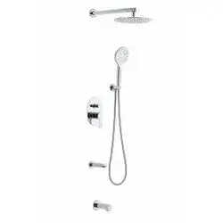 Duxxa Round Shower Set Set Of 4; Chrome