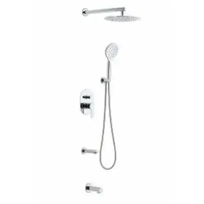 Duxxa Round Shower Set Set Of 4; Chrome