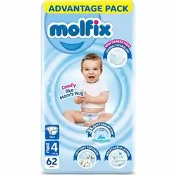 Diapers Molfix number 4 for (7 - 14 kg) 62 Pieces