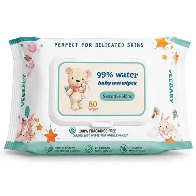 مناديل VEEBABY المبللة للأطفال – 99% ماء