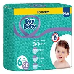 Evy Baby Diapers size 6 - From (16+ Kg) - 28 Pieces
