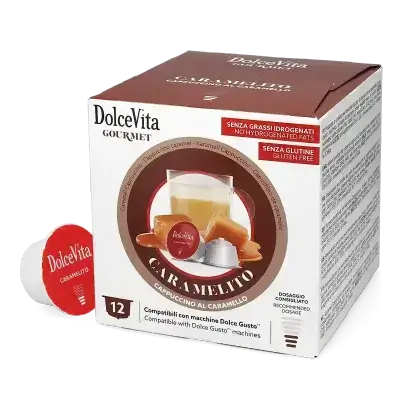 Dolce Vita Cappuccino Caramel Compatible Capsules for Dolce Gusto® – 12 Capsules