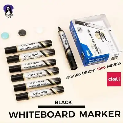 White Board Marker black 1000m-deli