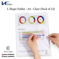 L Shape Folder - A4 - Clear (Pack of 12)