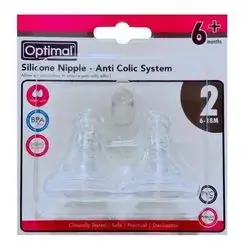 Optimal Silicone Nipple - Anti Colic System 6+ months