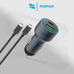 Momax UC16GSC dual-port Car Charger with C Cable Space Grey