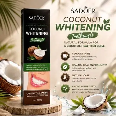 SADOER Natural Formula Coconut Whitening Toothpaste