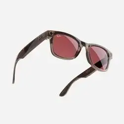 RAY-BAN | META WAYFARER - ( Shiny Warm Stone ) front of sun change to ( Watermelon Red )