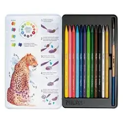 Mi̇lan Metal Box 12 Todocolor Woodless Watersoluble Colour Pencils + Brush