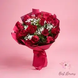 Bouquet Flowers- Red&White