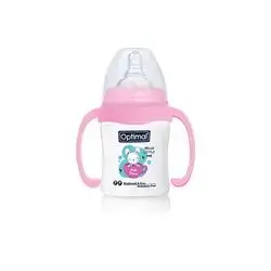 Wide Neck Feeding Bottle 180ml (+0) with Handle - Pink