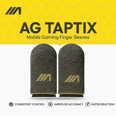AG Taptix Mobile Gaming Finger Sleeves – Yellow (2-Pack)