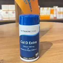 vitaminstore cal d extra calcium 500mg & vitamin d 25mcg (1000iu ) 60tablets 1-2-a-day