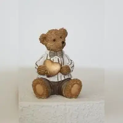 Sitting Brown Teddy Bear with Ball