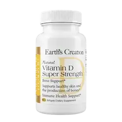 Natural Vitamin D Super Strength 10.000IU 60 Soft gels _ Earth's Creation