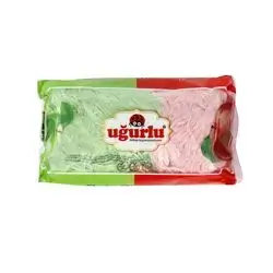 Cotton candy flavour apple red and green