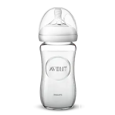 Avent Natural Response Glass Baby Bottle 1m+ 240ml _ PHILIPS