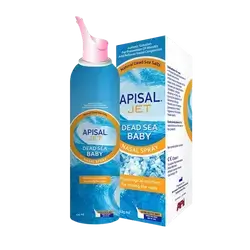 APISAL Jet Dead Sea Baby Nasal Spray Physiological Solution for Rinsing the Nose 125ml _ API