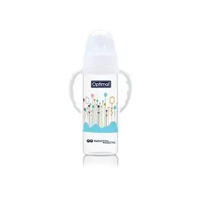 Orthodontic Cleft Lip Narrow Neck Feeding Bottle 240ml (+6) with Handle - White