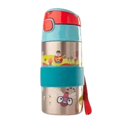 Cool Stainless Steel Straw Bottle 12m+ 400ml _ OOPs
