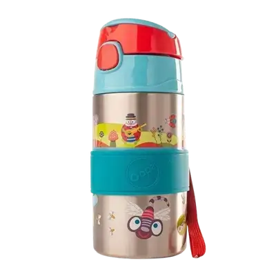 Cool Stainless Steel Straw Bottle 12m+ 400ml _ OOPs