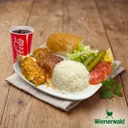 Cheese Kentucky With Rice Meal
