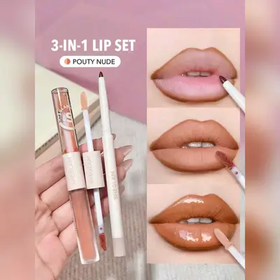 SHEGLAM Soft 90'S Glam Lip Liner And Lip Duo Set-Pouty Nude