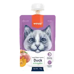 WANPY Tasty Meat Paste: Duck + Pumpkin For Cat 90g