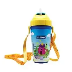 Silicone Training Cup 250ml with Straw - Blue