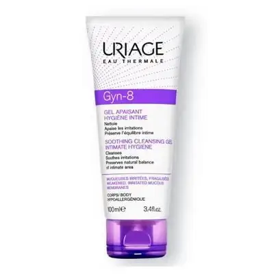 جل Uriage Gyn-8 Intimate Hygiene المهدئ للتنظيف ينظف بلطف الأغشية المخاطية المتهيجة ويخفف بسرعة التهيج وعدم الراحة