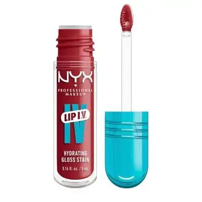 NYX Professional Makeup Lip IV Hydrating Gloss Stain, Lip Gloss, Up to 12HR Hydration, High Pigment, Wet Shine Finish, Bubblegum Burst