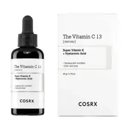 COSRX Pure Vitamin C 13% Serum with Vitamin E & Hyaluronic Acid, Brightening & Hydrating Facial Serum for Dark Spots, Fine Lines, Uneven Skin tone, 0.67fl.oz20ml, Animal Testing-Free, Korean Skincare