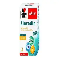 Zincodin Zinc Sulfate 69Mg 30 Tablets Doppel Herz