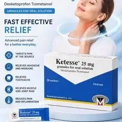 Ketesse 25mg (Dexketoprofen) granules for oral solution (1 sachet)