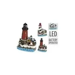 Lıghthouse Wıth House 28Cm 2 Led Lıght