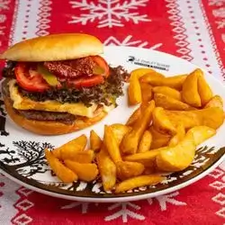 Fondue Burger with Swiss Cheese