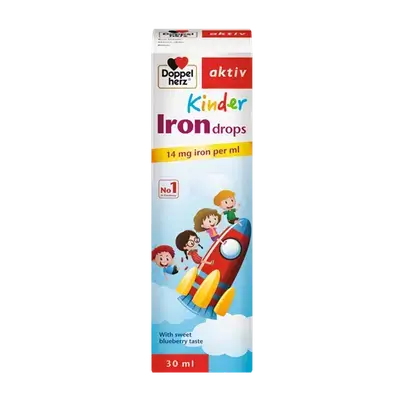 Kinder Iron Drops with Sweet Blueberry Taste 30ml _ Doppel herz